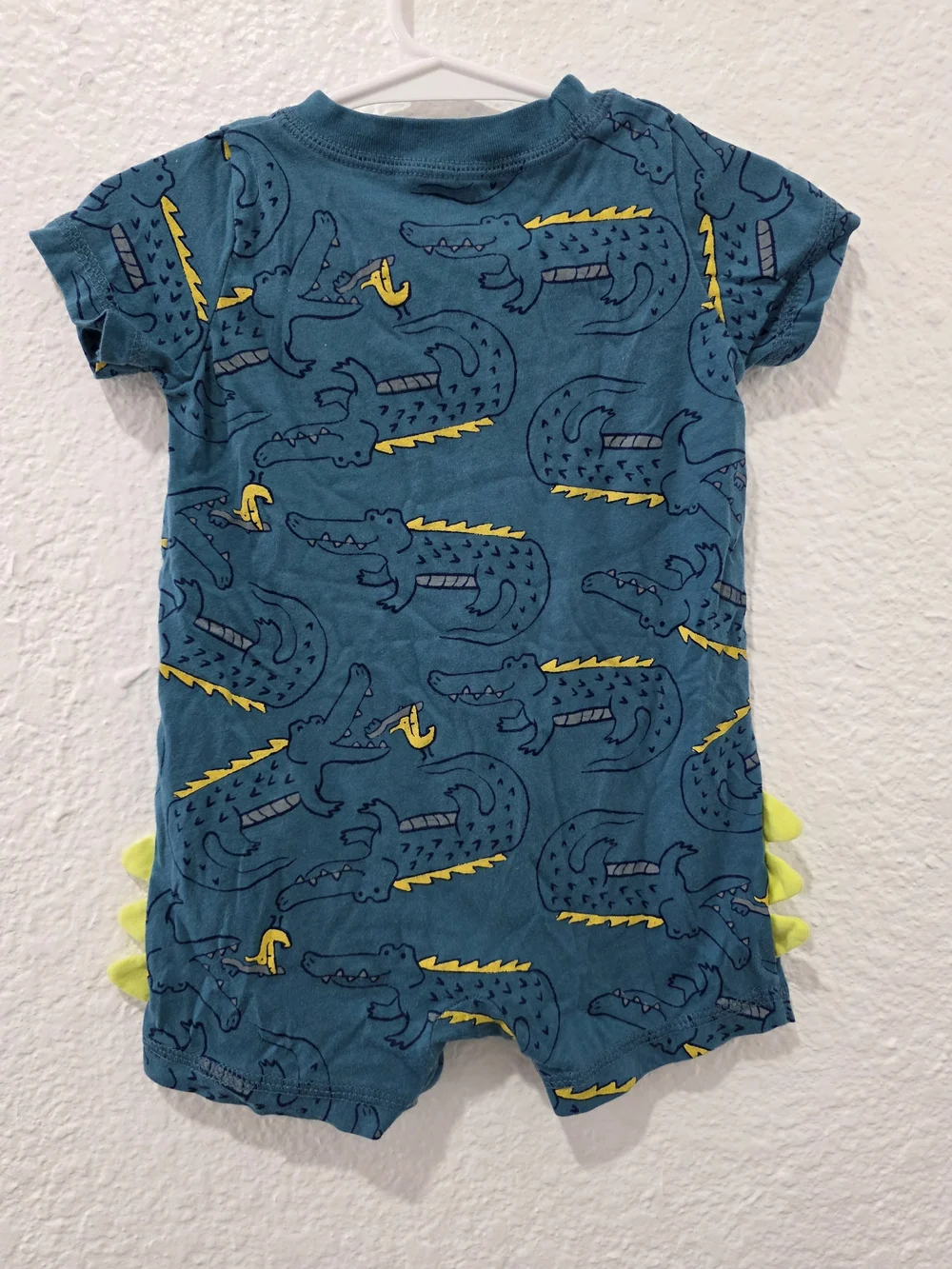 Carter's Teal Crocodile Print Romper